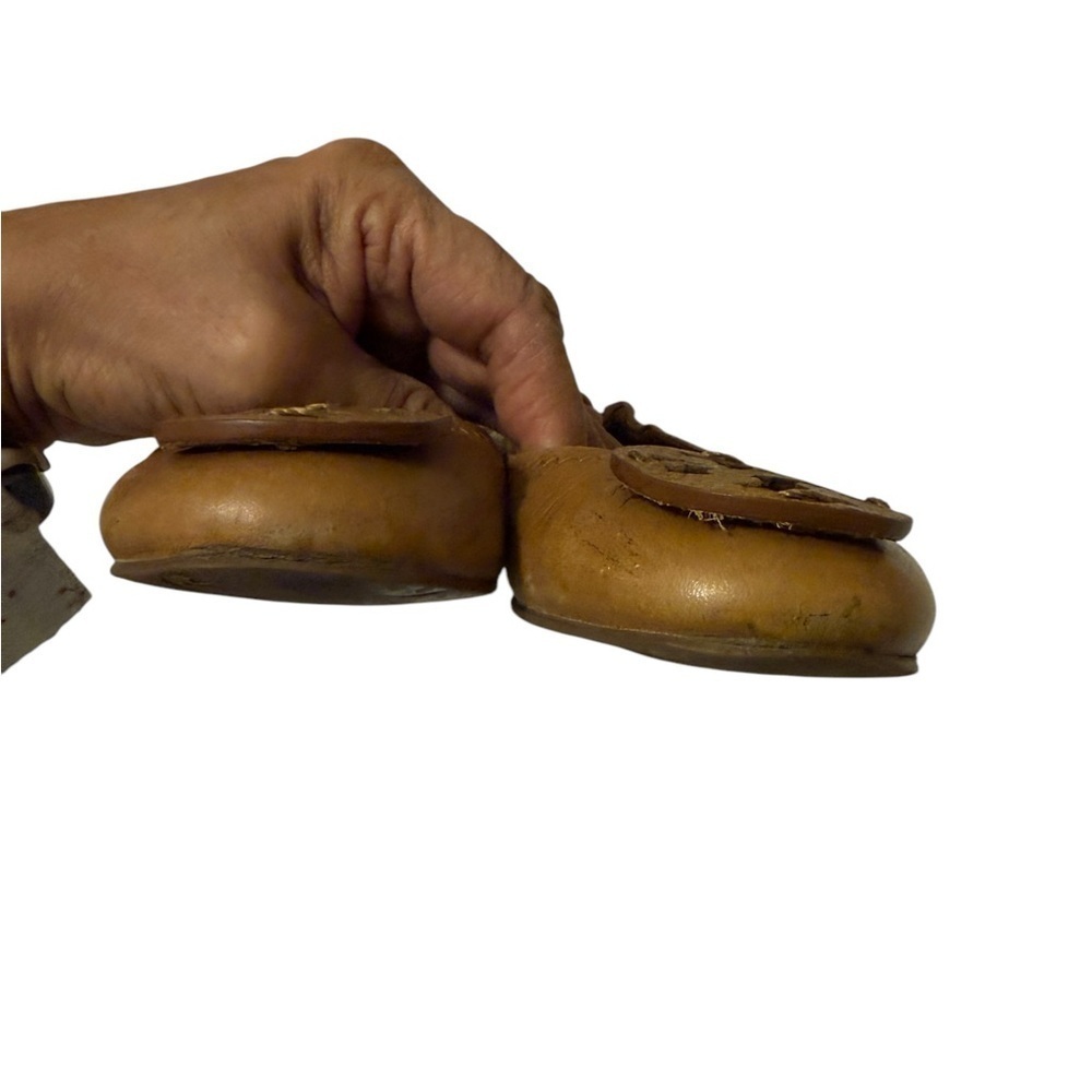 Tory Burch Royal Tan Leather Reva Flats size - Picture 4 of 12